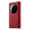 Xiaomi 15 Ultra Red Leather Wallet Phone Case with Strap & Zipper - 3