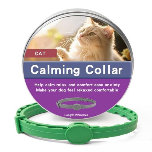 Cat Deworming & Calming Collar - Fleas & Ticks Removal, 56cm, Green - 1