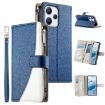 Redmi 12/Note 12R Leather Wallet Phone Case with Strap - Dark Blue - 1