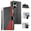Redmi 13/5G, Poco M6 4G Wallet Leather Phone Case with Strap (Black) - 1