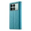 Redmi K70E/Poco X6 Pro Blue Leather Wallet Phone Case with Strap - 3