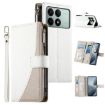 Redmi K70E/Poco X6 Pro White Leather Wallet Phone Case with Strap - 1