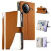 Redmi K80/K80 Pro/Poco F7 Pro Brown Leather Wallet Phone Case with Strap - 1