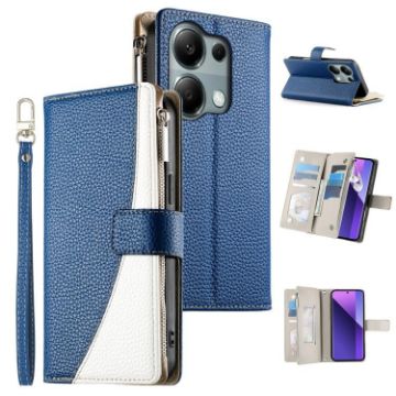 Redmi Note 13 Pro 4G/Poco M6 Pro Leather Wallet Case with Strap - Dark Blue - 1