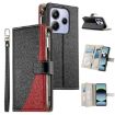 Redmi Note 14 4G Black Leather Wallet Case with Strap & Multi-card Slots - 1