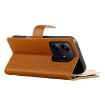 Redmi Note 14 5G Brown Leather Wallet Case with Strap & Multi-card Slots - 5