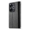 Redmi Turbo 3/Poco F6 Black Leather Wallet Phone Case with Strap - 3