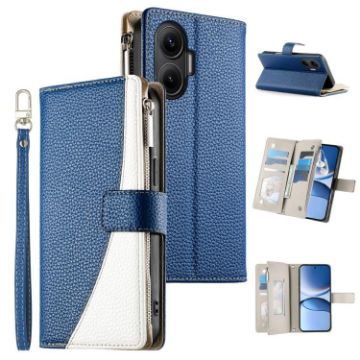 Redmi Turbo 4 Pro/Poco F7 Leather Wallet Case with Strap - Dark Blue - 1