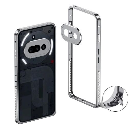 Nothing Phone 3a Metal Frame Heat Dissipation Case with Camera Guard (Gray) - 1