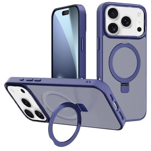 iPhone 17 Pro Kalebol Metal Lens Frame MagSafe Case Navy Blue - 1