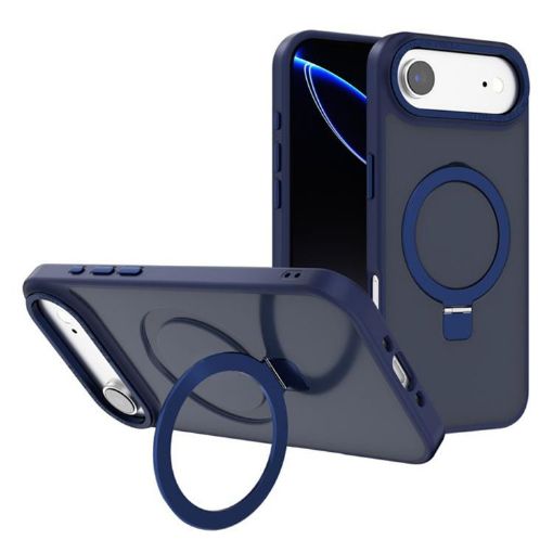 iPhone 17 Air Kalebol Metal Lens Frame MagSafe Case Navy Blue - 1