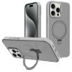 iPhone 15 Pro Max Grey Metal Lens Frame MagSafe Holder Frosted Case - 1
