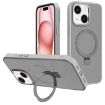 iPhone 15 Plus Grey Metal Lens Frame MagSafe Holder Frosted Case - 1
