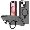 iPhone 15 Kalebol Metal Lens Frame MagSafe Holder Frosted Case Black - 1