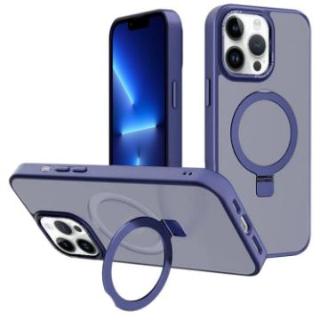 iPhone 13 Pro Kalebol Metal Lens Frame MagSafe Case Navy Blue - 1