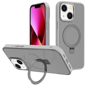 iPhone 13 Grey Kalebol Metal Lens Frame MagSafe Holder Frosted Case - 1