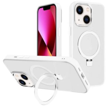 iPhone 13 Kalebol Metal Lens Frame MagSafe Frosted PC Case White - 1