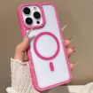 iPhone 16 Pro Rose Gold Rhinestone MagSafe Case with Large Lens Hole - 1