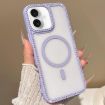 iPhone 16 Plus MagSafe Case with Large Lens Hole & Rhinestone Frame - Purple - 1