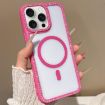 iPhone 15 Pro Rose Gold Rhinestone MagSafe Case with Large Lens Hole - 1
