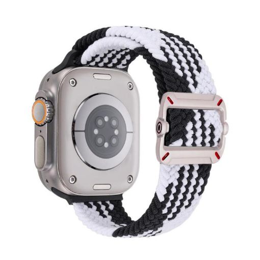 Apple Watch Band 42/41/40/38mm Double Loop Nylon Braid (Z Black White) - 1