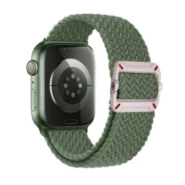 Olive Green Nylon Braid Watch Band for Apple Watch 42/41/40/38mm - 1
