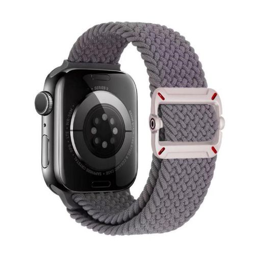 Apple Watch Band 42/41/40/38mm Double Loop Nylon Braid Space Gray - 1