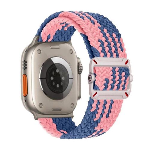 Apple Watch Band 42/41/40/38mm Double Loop Nylon Braid (Z Blue Pink) - 1