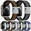 Braided Nylon Watch Band for Apple Watch 42-49mm, Black White - 2