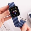 Braided Nylon Watch Band for Apple Watch 42-49mm, Black White - 5