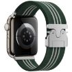 Apple Watch 38/40/41/S10 42mm Green White Nylon Braided Band - 1