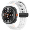 Samsung Galaxy Watch 8/8 Classic Magnetic Black Buckle Silicone Band White - 1