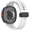 Samsung Galaxy Watch 8/8 Classic Magnetic Black Buckle Silicone Band White - 2