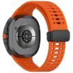Samsung Galaxy Watch 8/8 Classic Magnetic Black Buckle Silicone Band Orange - 2