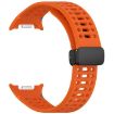 Samsung Galaxy Watch 8/8 Classic Magnetic Black Buckle Silicone Band Orange - 3