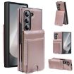 Samsung Galaxy Z Fold5 Rose Gold Leather Case with Card Holder & Film - 1