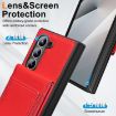 Samsung Galaxy Z Fold5 Red Leather Case with Card Holder & Tempered Film - 5