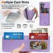 Samsung Galaxy Z Fold5 Light Purple Leather Case with Card Holder & Film - 6