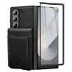 Samsung Galaxy Z Fold7 Leather Case with Card Holder & Tempered Film - Black - 2
