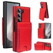 Samsung Galaxy Z Fold7 Red Leather Case with Card Holder & Tempered Film - 1