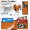 Samsung Galaxy Z Fold7 Leather Case with Card Holder & Tempered Film - Brown - 6