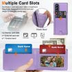 Samsung Galaxy Z Fold4 Light Purple Leather Case with Card Holder & Film - 6