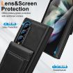 Samsung Galaxy Z Fold3 Leather Case with Card Holder & Tempered Film (Black) - 5