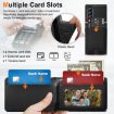 Samsung Galaxy Z Fold3 Leather Case with Card Holder & Tempered Film (Black) - 6