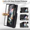 Samsung Galaxy Z Fold3 Leather Case with Card Holder & Tempered Film (Black) - 7