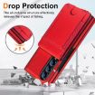 Samsung Galaxy Z Fold3 Red Leather Case with Card Holder & Tempered Film - 3