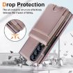 Samsung Galaxy Z Fold3 Rose Gold Leather Case with Card Holder & Film - 3