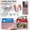 Samsung Galaxy Z Fold3 Rose Gold Leather Case with Card Holder & Film - 6