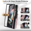 Samsung Galaxy Z Fold3 Rose Gold Leather Case with Card Holder & Film - 7