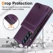 Samsung Galaxy Z Fold3 Dark Purple Leather Case with Card Holder & Film - 3